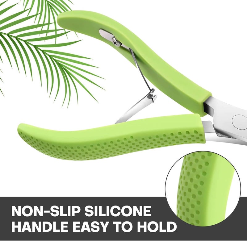 TEAORB Cuticle Trimmer, Professional Nail Cuticle Cutter, Stainless Steel Cuticle Remover Nippers with Non-Slip Silicone Handle, Manicure Tools for Nail Care，Cuticle Clipper for Nails Dead Skin. - Image 4